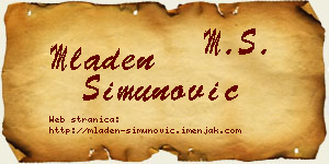 Mladen Simunović vizit kartica